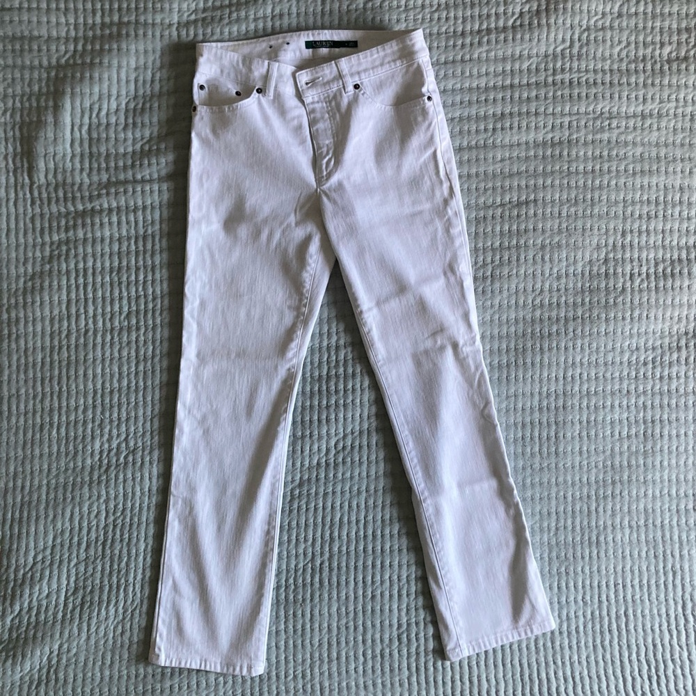 Lauren Ralph Lauren White Premier Straight Jeans, size 6